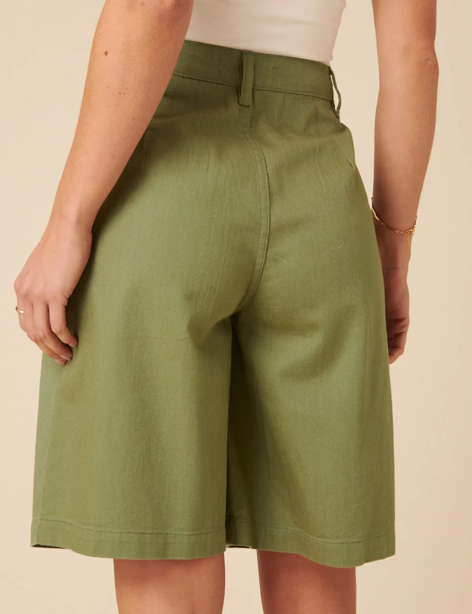 Green Denim Ava Bermuda Shorts sold by Nobody's Child product image thumbnail 5