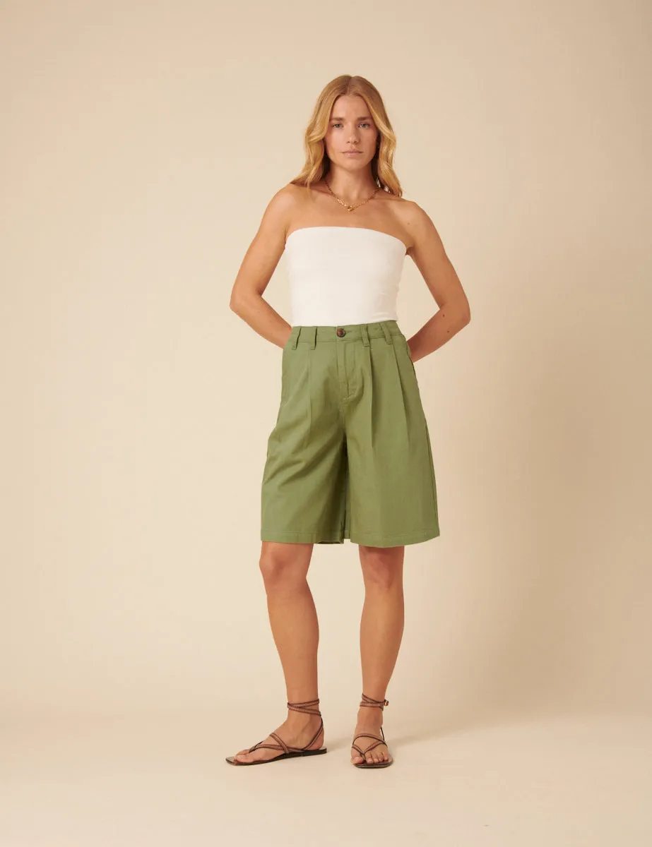Green Denim Ava Bermuda Shorts sold by Nobody's Child product image thumbnail 2