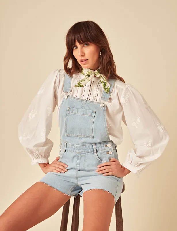 Blue Denim Short Dungarees sold by Nobody's Child