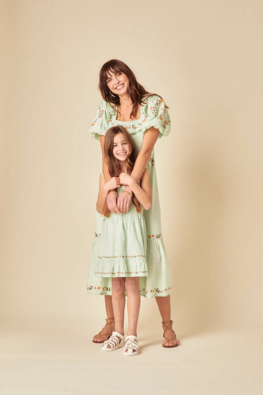 Elizabeth Scarlett Girls Mint Green Embroidered Gianna Dress sold by Nobody's Child product image thumbnail 4