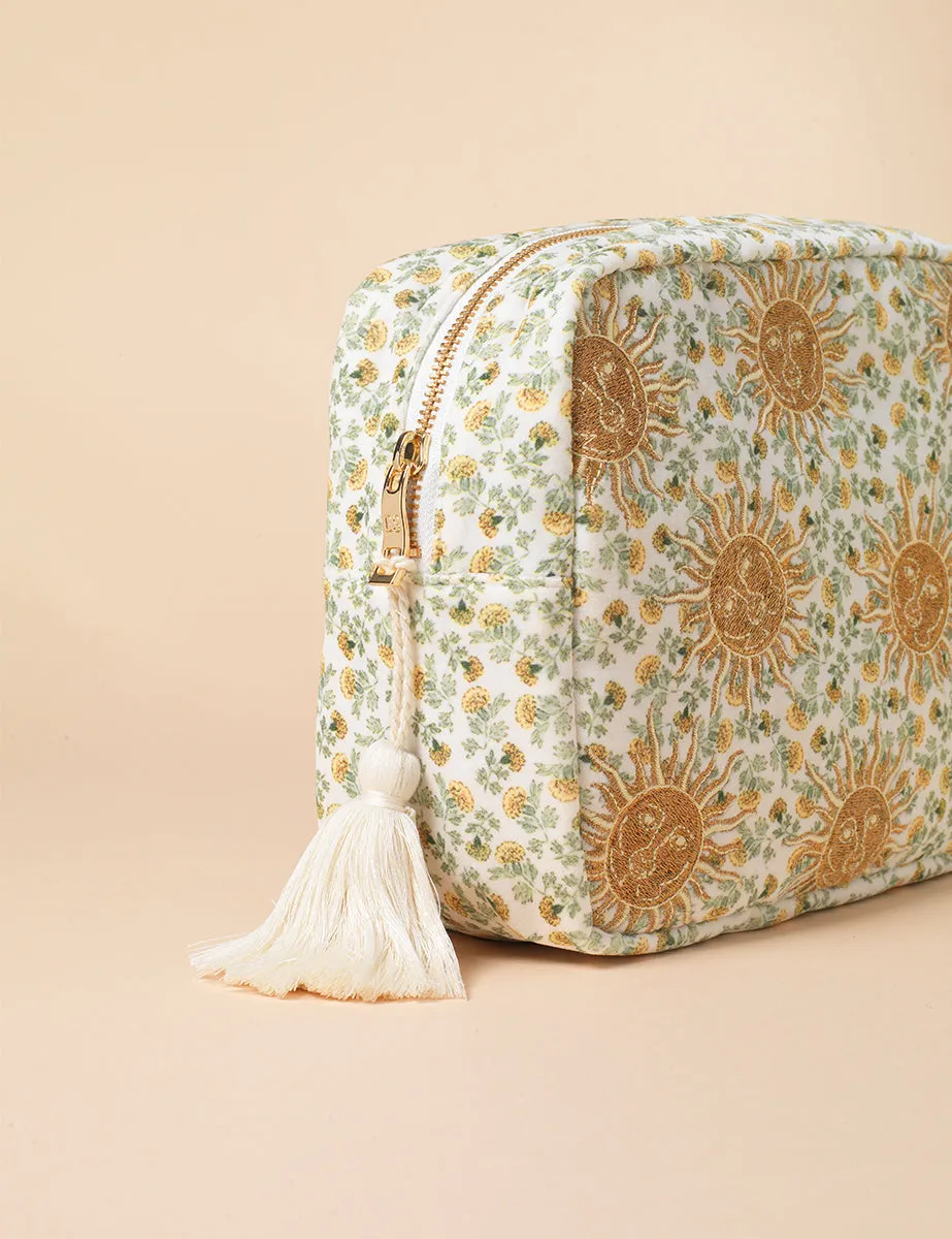 Elizabeth Scarlett White Sun Embroidered Wash Bag sold by Nobody's Child product image thumbnail 2