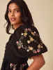 Elizabeth Scarlett Black Floral Embroidered Nova Midi Dress sold by Nobody's Child