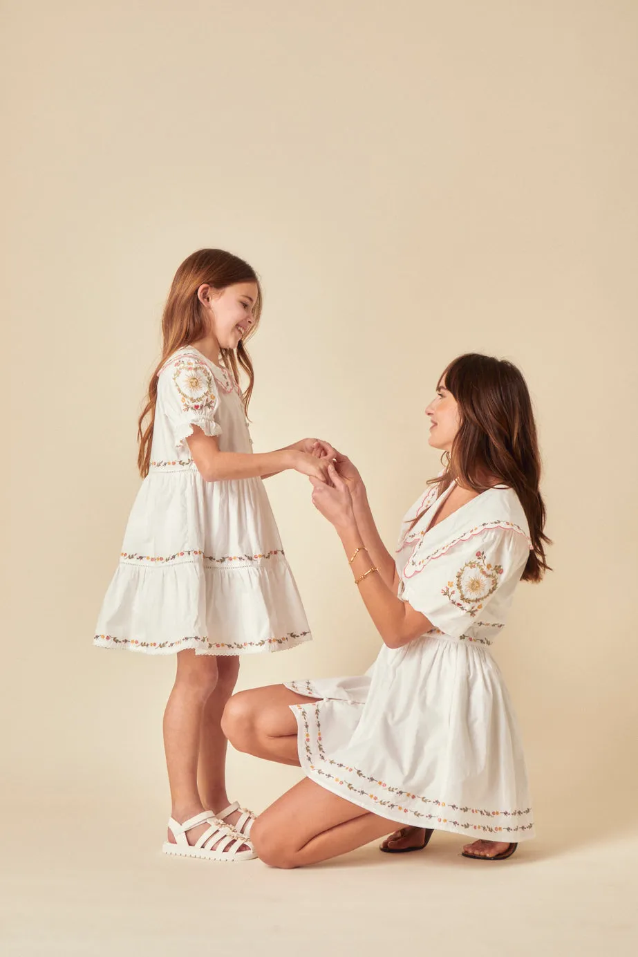 Elizabeth Scarlett Girls White Embroidered Quinn Mini Dress sold by Nobody's Child product image thumbnail 4