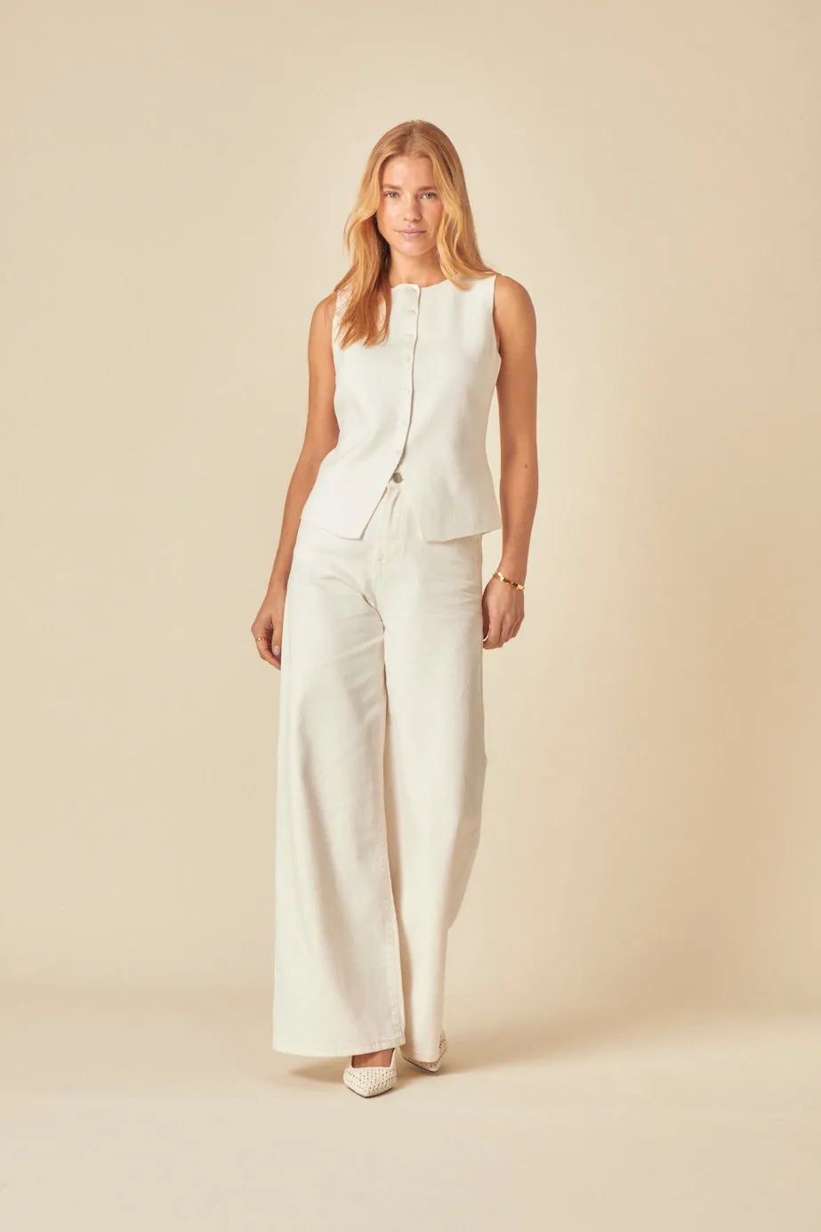 White Knitted Waistcoat sold by Nobody's Child product image thumbnail 2