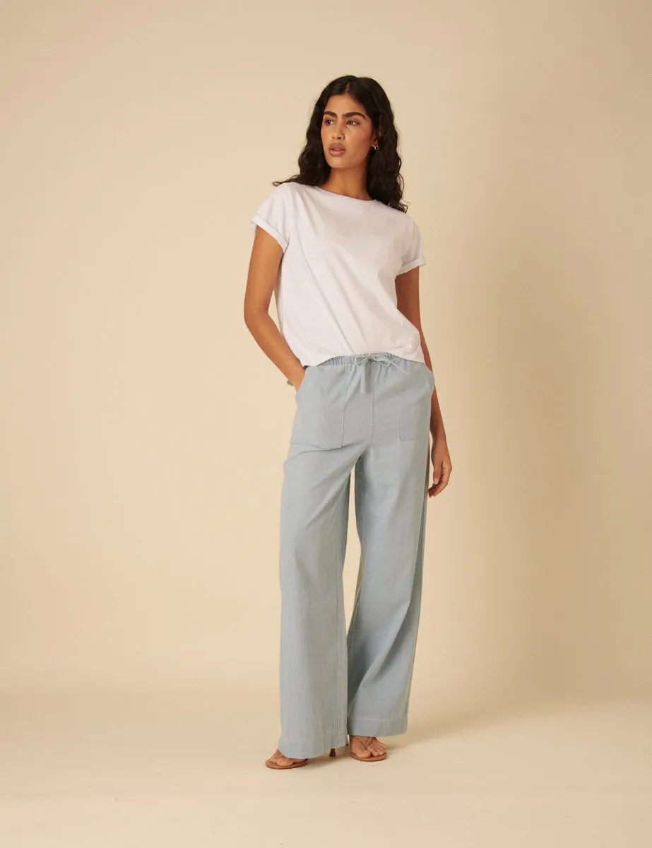 Light Blue Denim Relaxed Shona Trousers sold by Nobody's Child product image thumbnail 4
