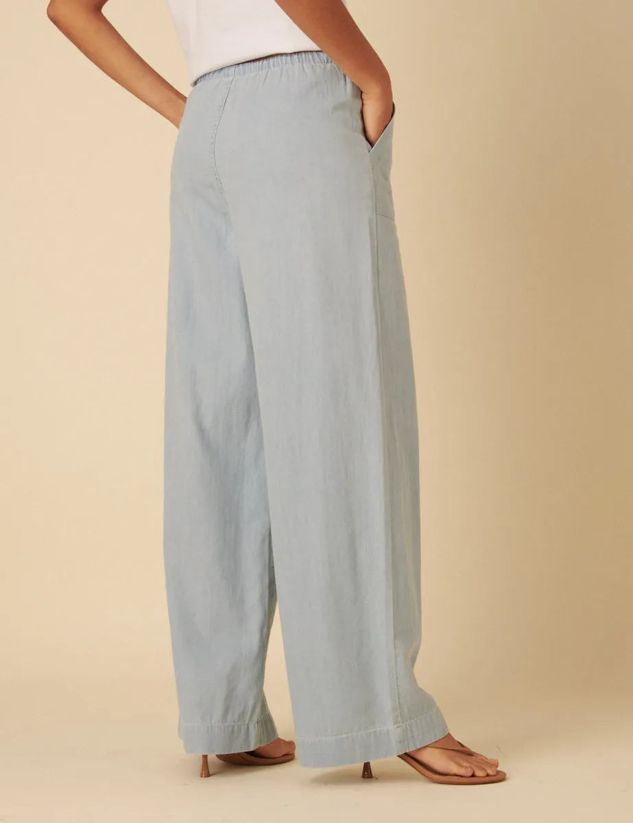 Light Blue Denim Relaxed Shona Trousers sold by Nobody's Child product image thumbnail 5