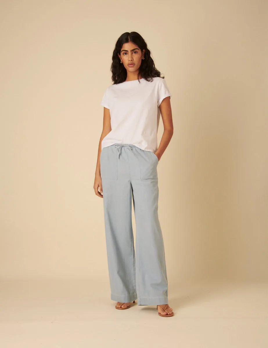 Light Blue Denim Relaxed Shona Trousers sold by Nobody's Child