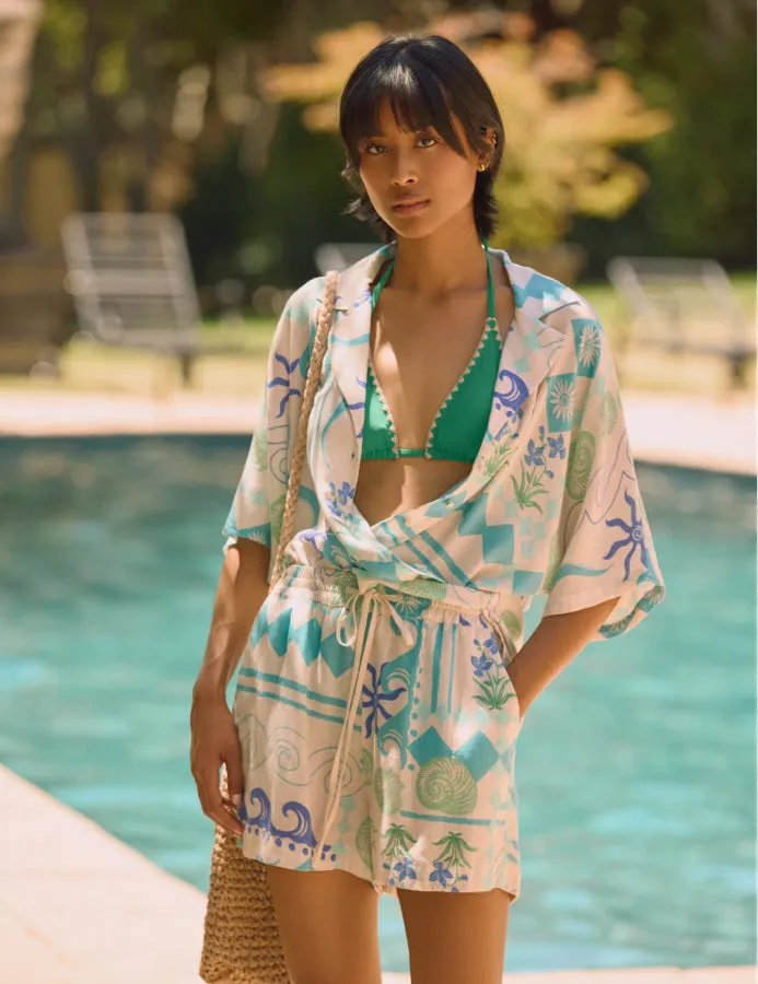 Green Whipstitch Triangle Bikini Top sold by Nobody's Child product image thumbnail 2