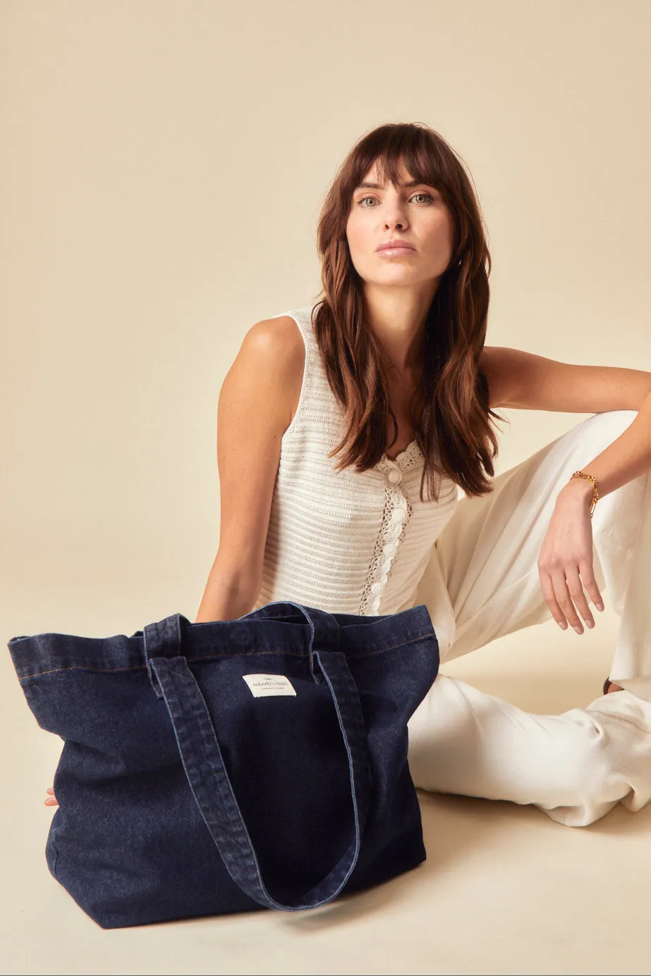 Blue Denim Tote Bag sold by Nobody's Child product image thumbnail 2