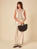 Beige Floral Embroidered Shona Trousers sold by Nobody's Child