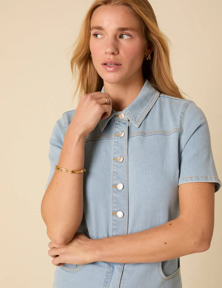 Light Blue Denim Playsuit sold by Nobody's Child product image thumbnail 2