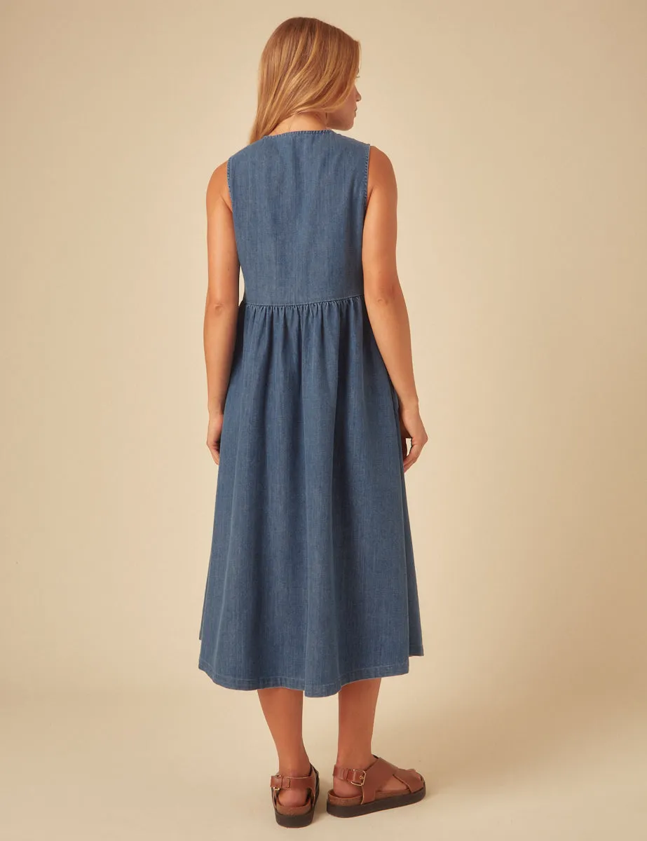 Denim Tie Front Eden Midi Dress sold by Nobody's Child product image thumbnail 5