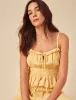 Butter Yellow Linen-blend Frill Cami Top sold by Nobody's Child