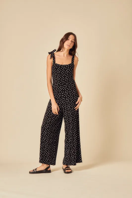 Black Polka Dot Jumpsuit sold by Nobody's Child