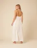 White Mock Crochet Midi Dress sold by Nobody's Child