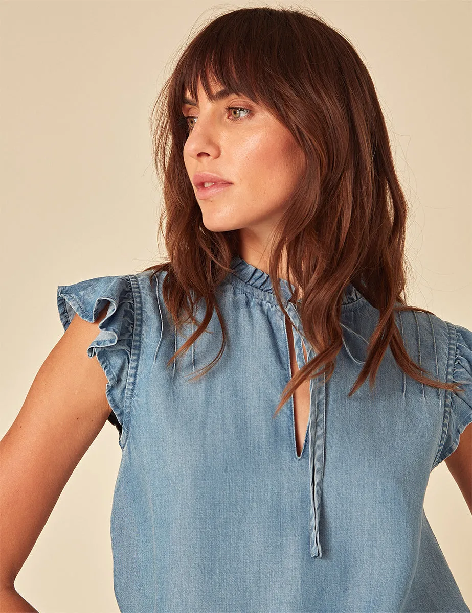 Denim Frill Sleeve Top sold by Nobody's Child product image thumbnail 2