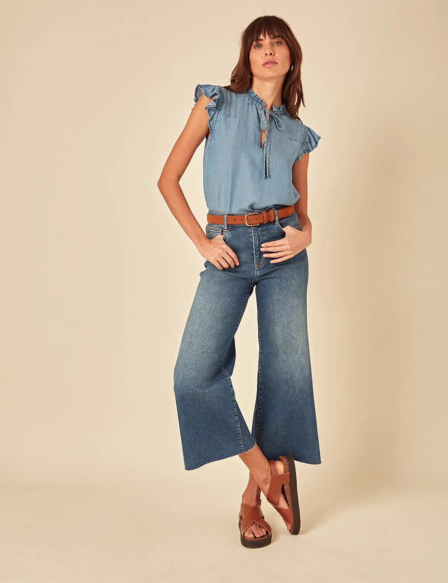 Denim Frill Sleeve Top sold by Nobody's Child product image thumbnail 3