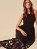Black Floral Embroidered Hem Midi Dress sold by Nobody's Child