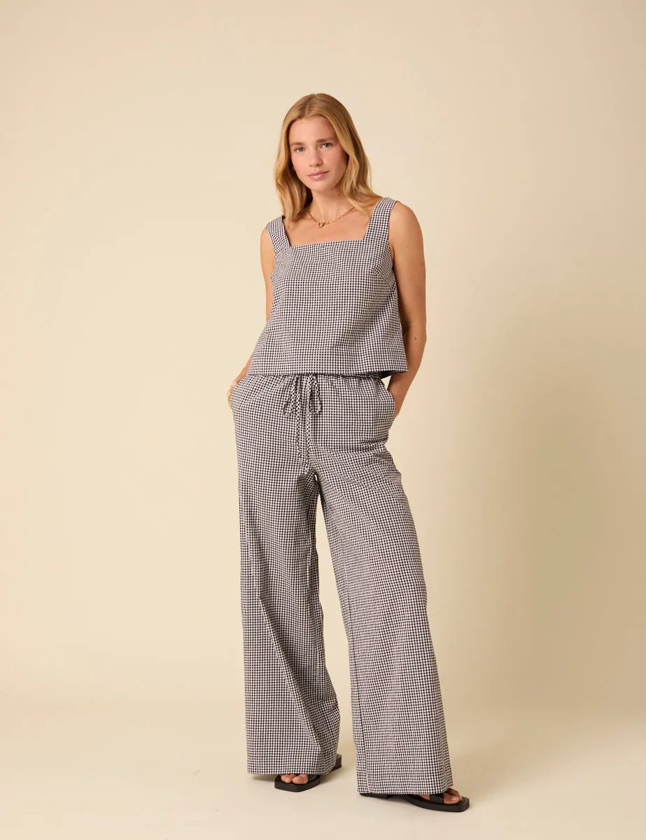 Black Gingham Relaxed Trousers sold by Nobody's Child product image thumbnail 3