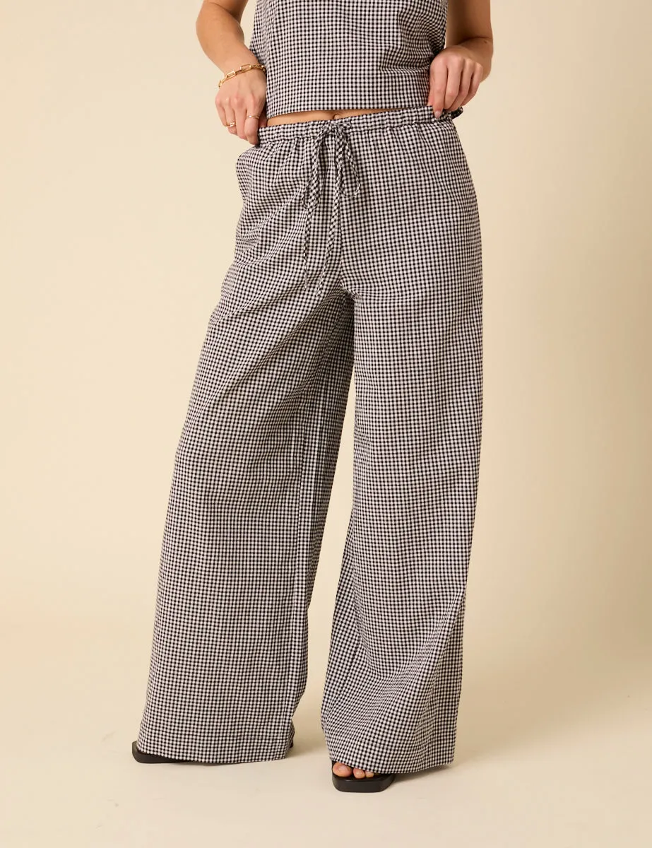 Black Gingham Relaxed Trousers sold by Nobody's Child product image thumbnail 2