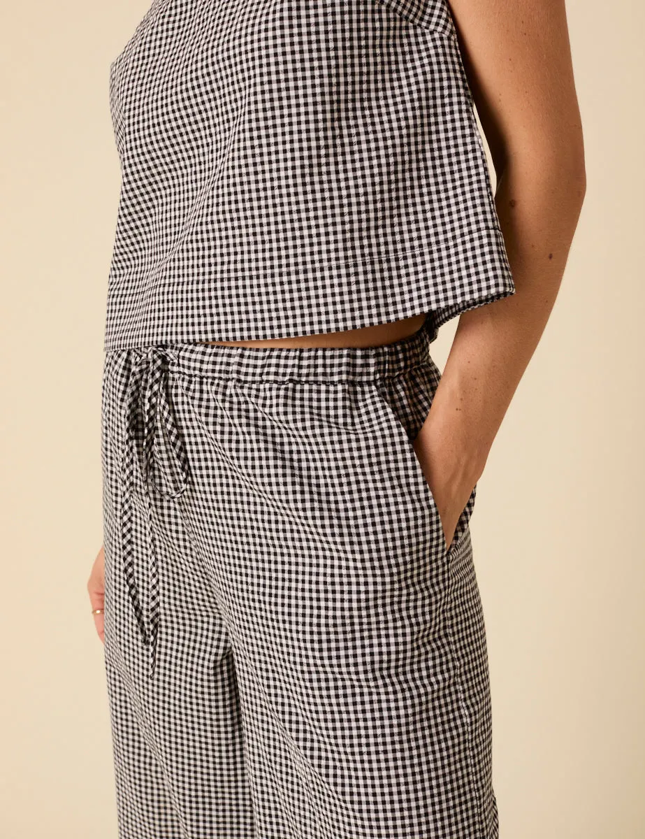 Black Gingham Relaxed Trousers sold by Nobody's Child product image thumbnail 4