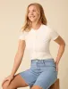 White Ribbed Button Down Jersey Top sold by Nobody's Child
