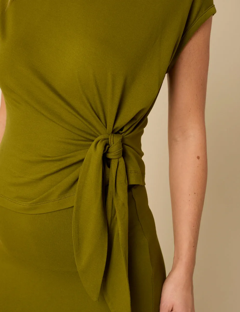 Green Tie Front Jersey Top sold by Nobody's Child product image thumbnail 4