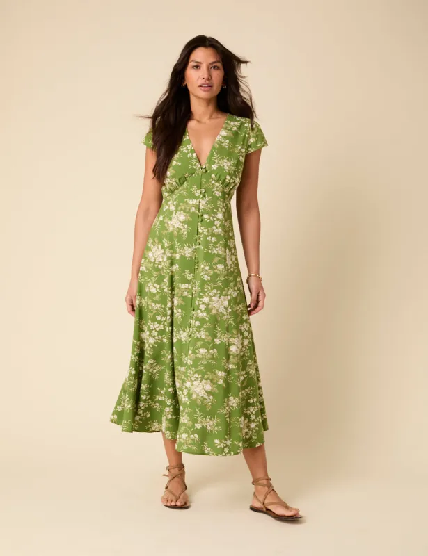 Green Floral Avery Midi Dress sold by Nobody's Child