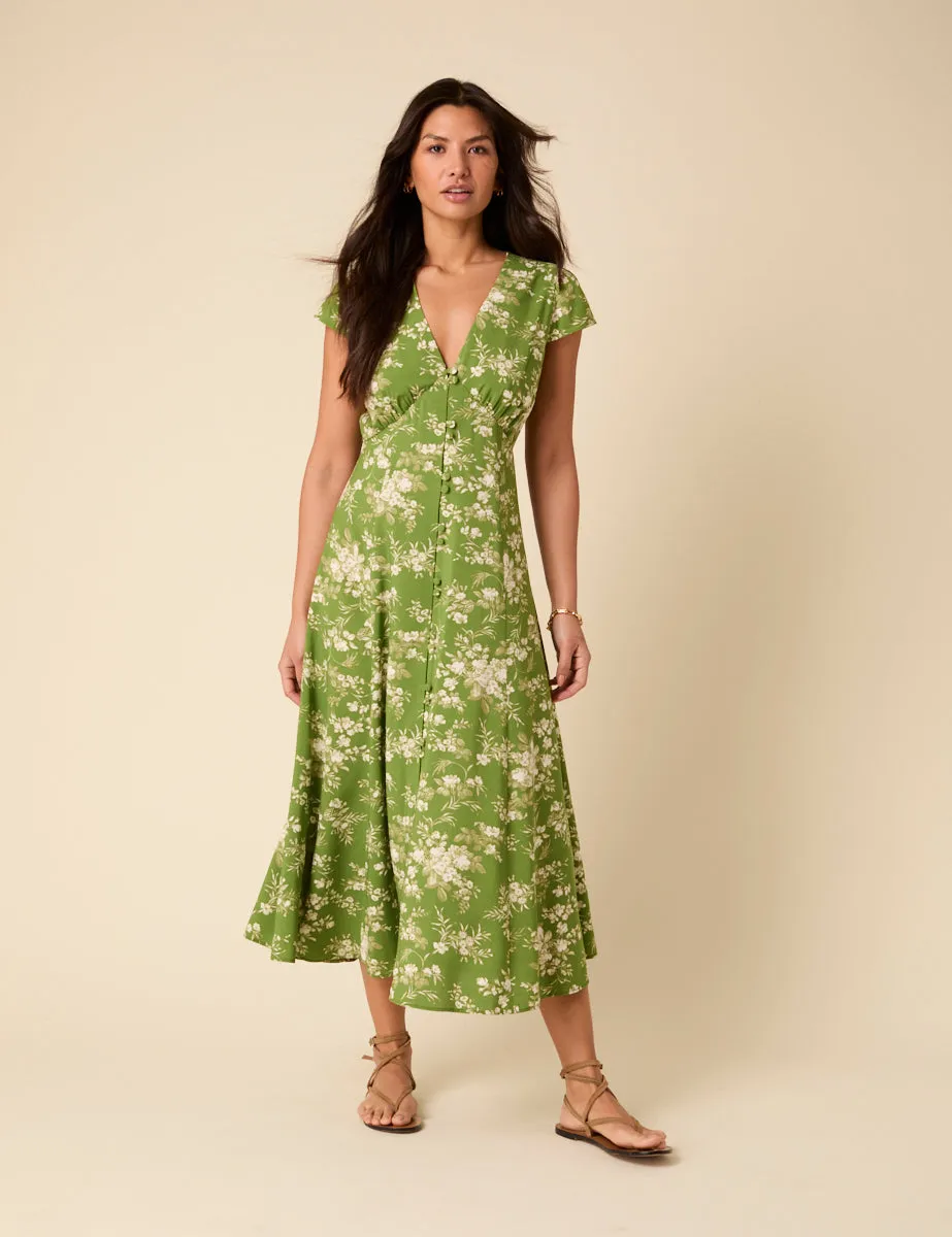 Green Floral Avery Midi Dress sold by Nobody's Child