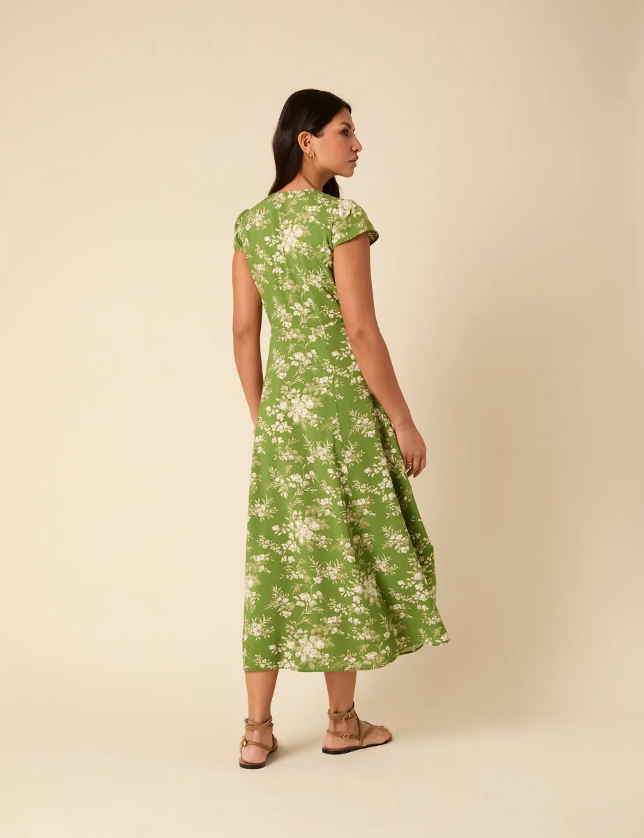 Green Floral Avery Midi Dress sold by Nobody's Child product image thumbnail 5