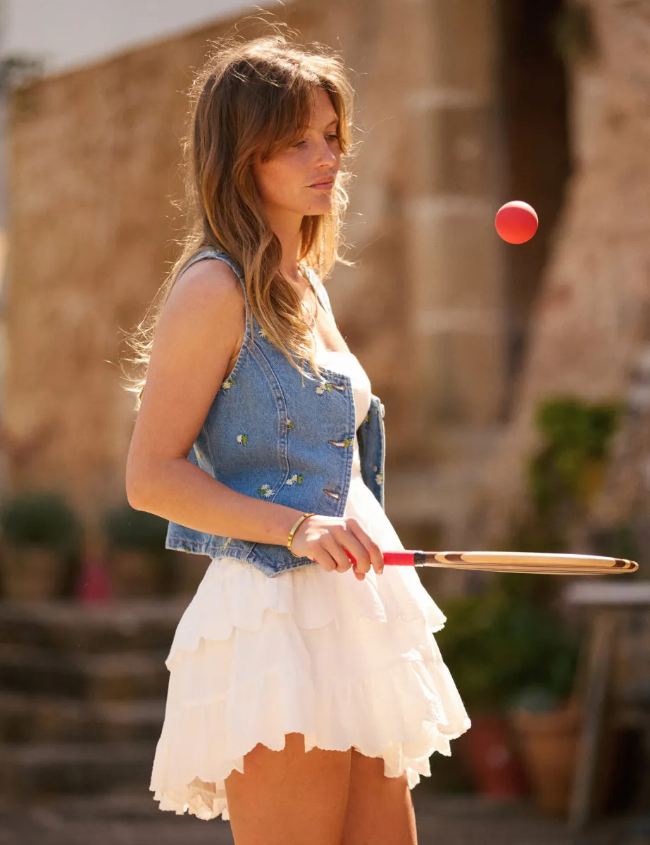 White Tiered Mini Skirt sold by Nobody's Child product image thumbnail 2