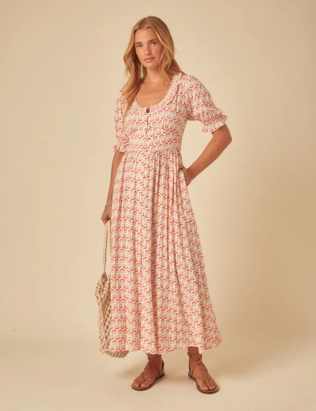 Pink Printed Flossie Midi Dress sold by Nobody's Child