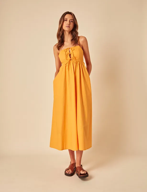 Orange Aspen Midi Dress sold by Nobody's Child