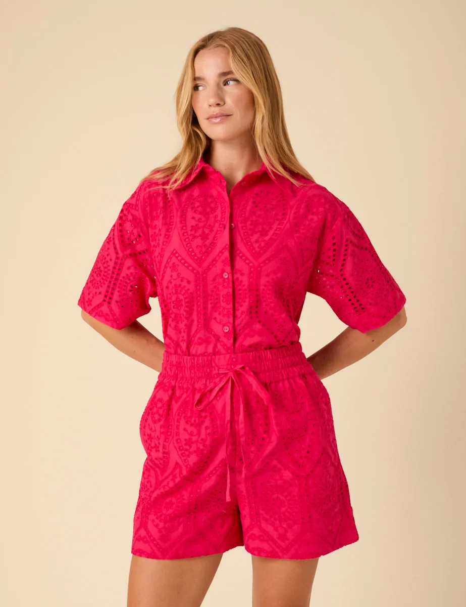 Pink Broderie Jet Shorts sold by Nobody's Child product image thumbnail 2