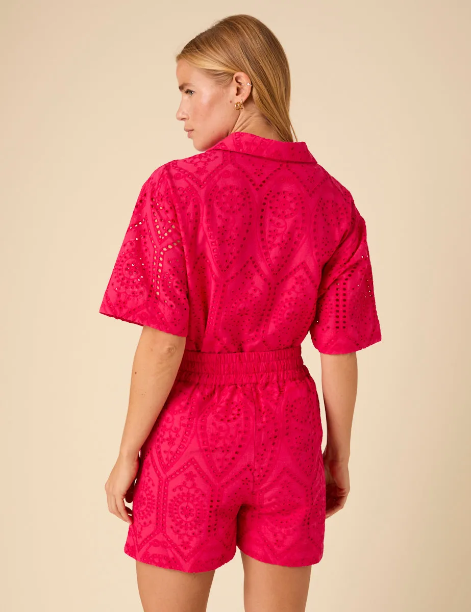 Pink Broderie Jet Shorts sold by Nobody's Child product image thumbnail 5