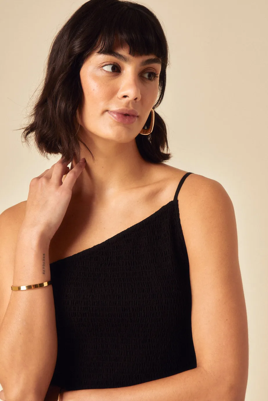 Black One Shoulder Frome Midi Dress sold by Nobody's Child product image thumbnail 2