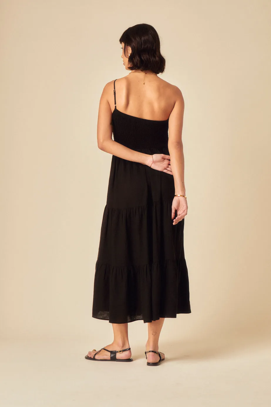 Black One Shoulder Frome Midi Dress sold by Nobody's Child product image thumbnail 5