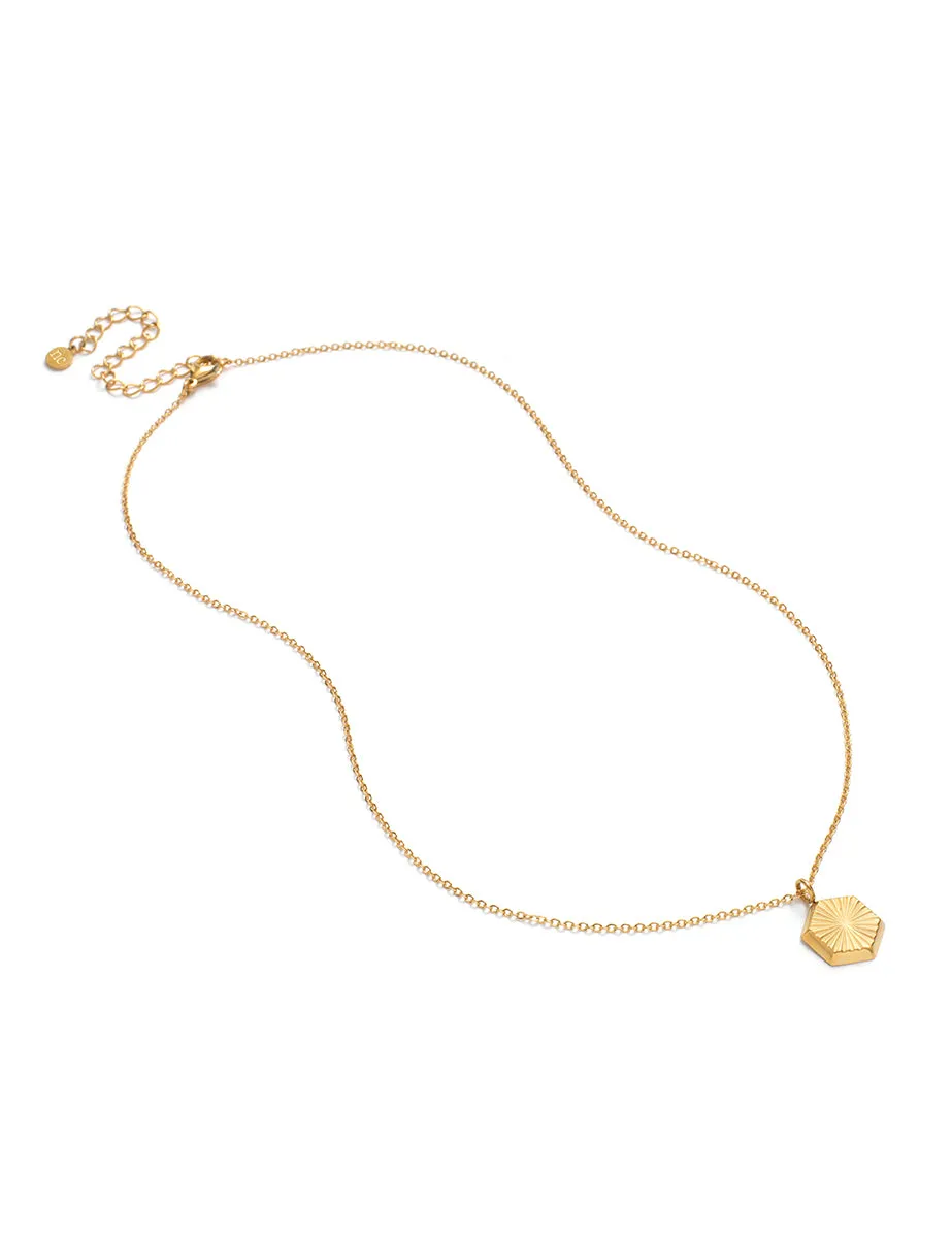 Gold Hexagon Pendant Necklace sold by Nobody's Child product image thumbnail 3