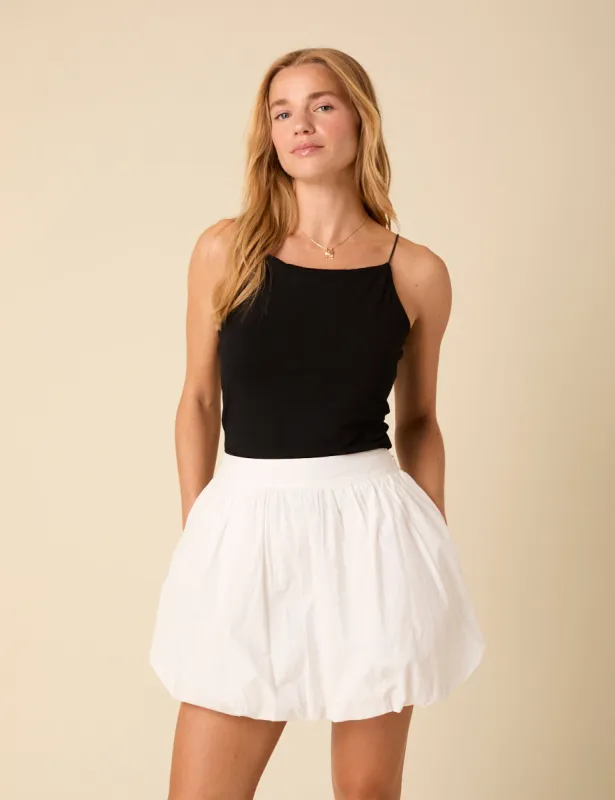 White Bubble Hem Mini Skirt sold by Nobody's Child