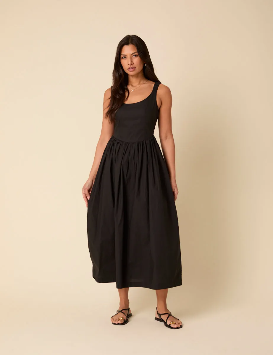 Black Marina Midi Dress sold by Nobody's Child