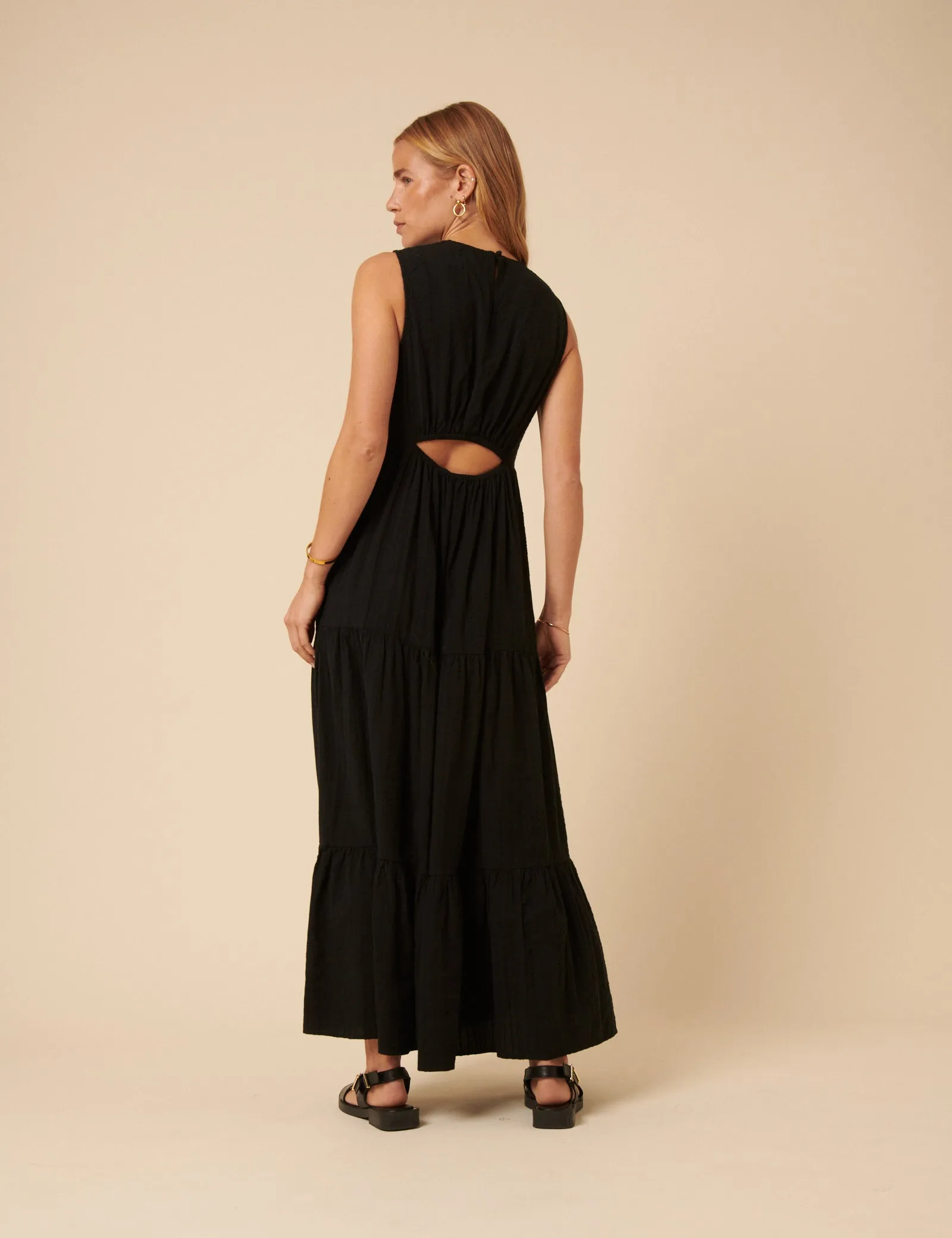 Black Tiered Astrid Maxi Dress sold by Nobody's Child product image thumbnail 4