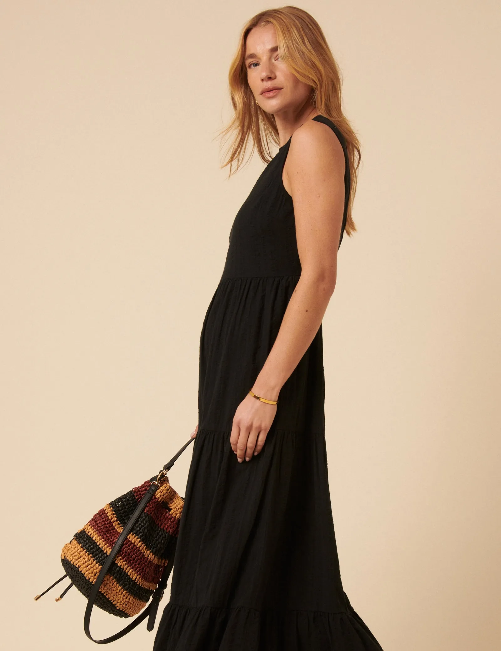 Black Tiered Astrid Maxi Dress sold by Nobody's Child product image thumbnail 5