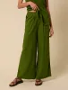 Green Linen-blend Parker Wide Leg Trousers sold by Nobody's Child