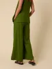 Green Linen-blend Parker Wide Leg Trousers sold by Nobody's Child