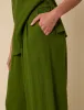 Green Linen-blend Parker Wide Leg Trousers sold by Nobody's Child