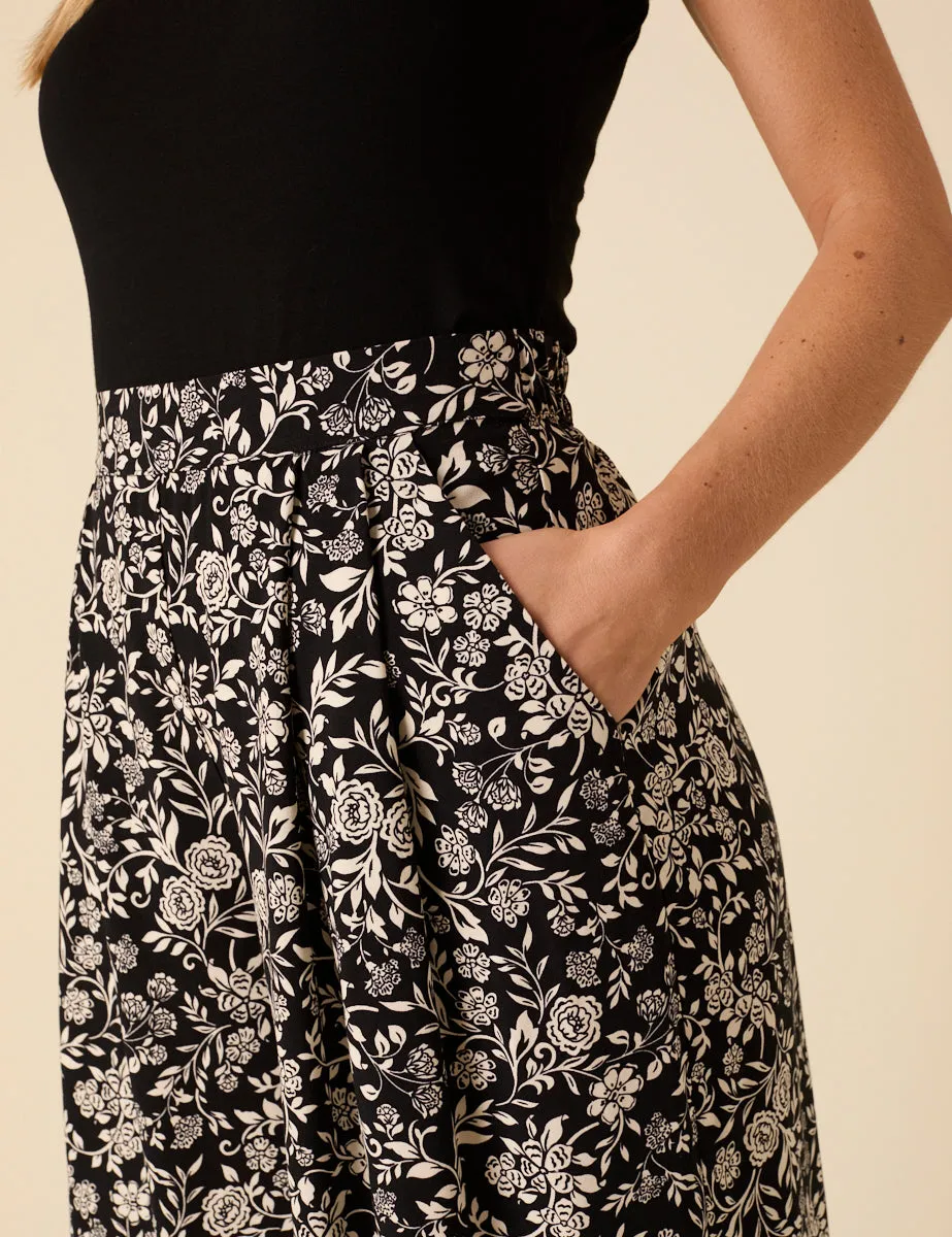 Black Floral Zeena Trousers sold by Nobody's Child product image thumbnail 5
