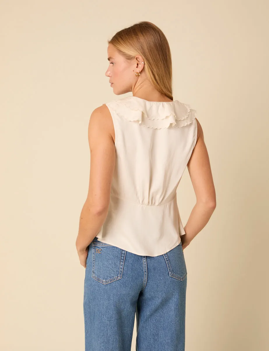 White Frill Top sold by Nobody's Child product image thumbnail 4