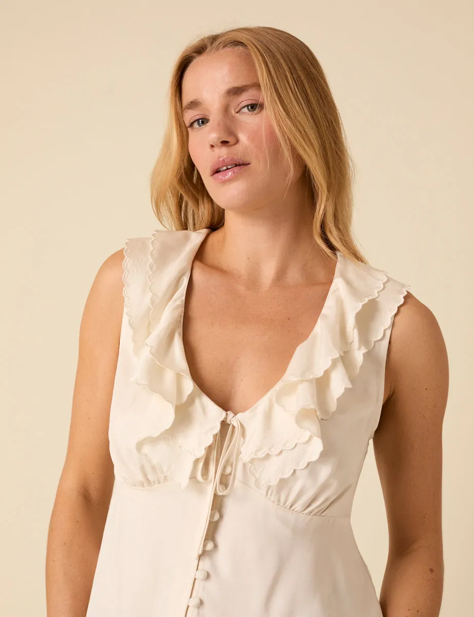White Frill Top sold by Nobody's Child product image thumbnail 2