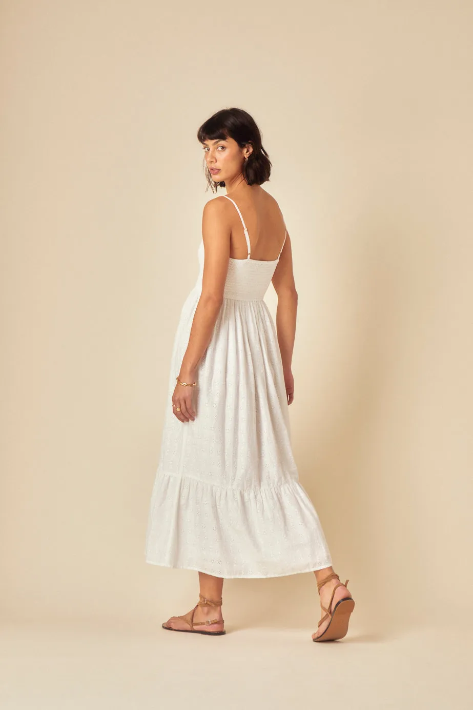 White Broderie Anglaise Briar Midi Dress sold by Nobody's Child product image thumbnail 5