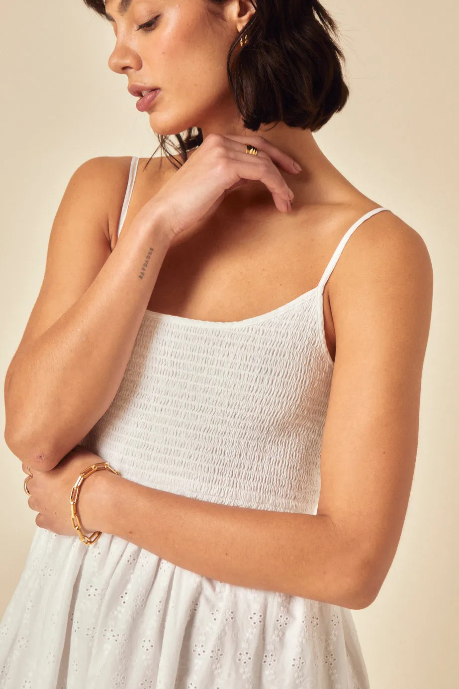 White Broderie Anglaise Briar Midi Dress sold by Nobody's Child product image thumbnail 4